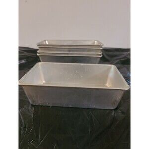 5 Aluminum Baking Loaf Pans 9.5"x5.5"x2 3/4" Tall Bread Meatlaof Lightweight